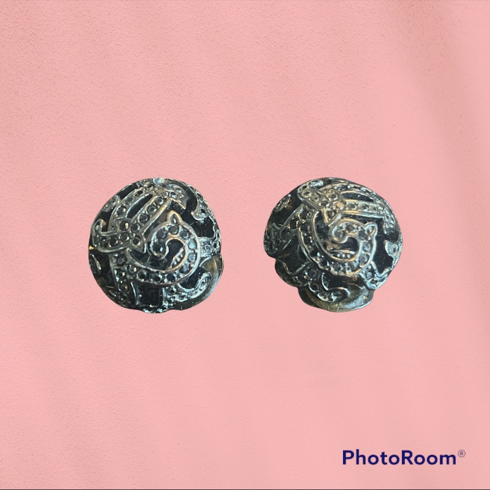 Vintage Christian Dior rhinestone clip on earrings.
